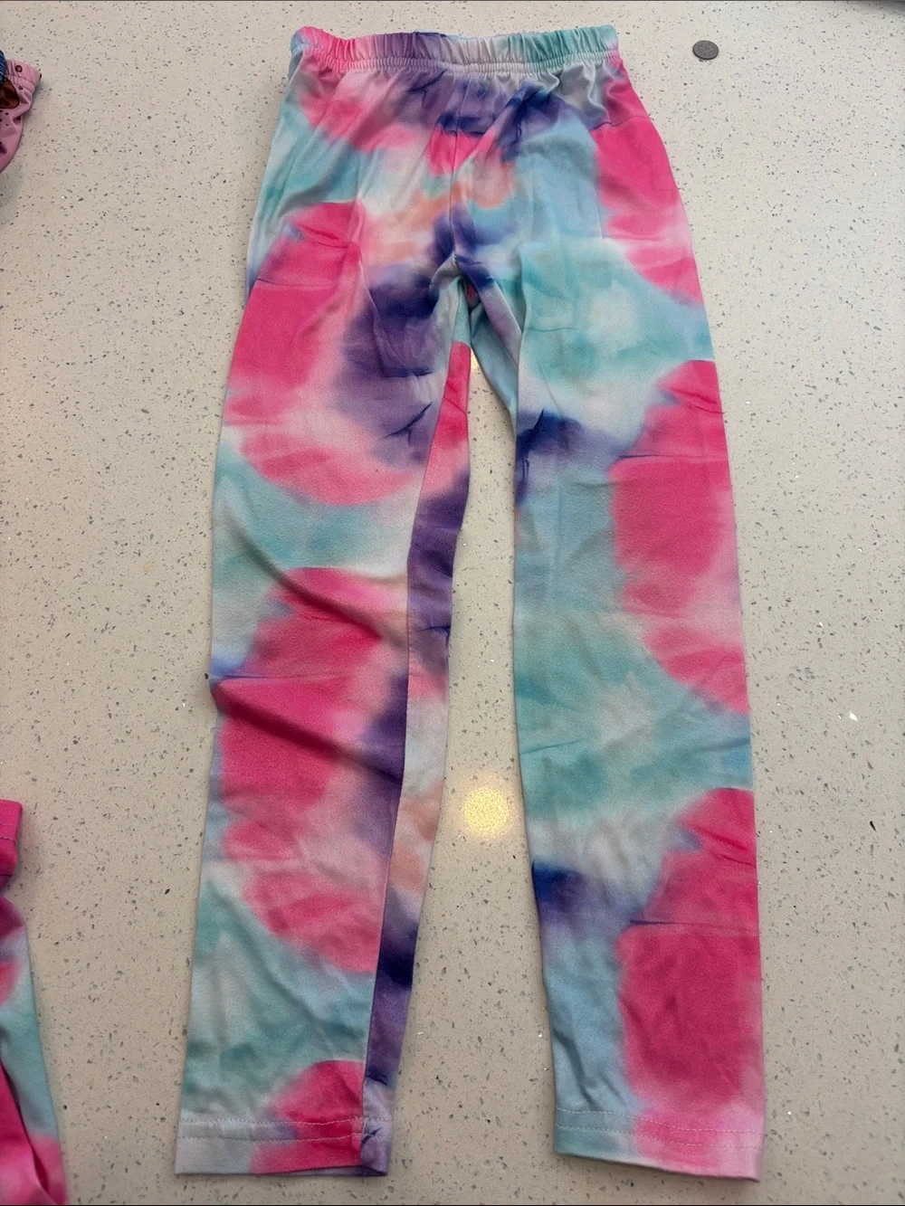 SHEIN Kids Tie-Dye Unicorn Pajama Set in Pink, Purple & Blue